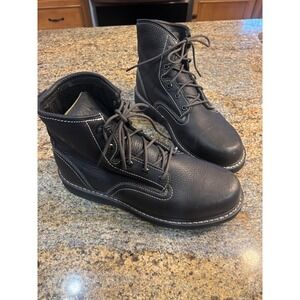 Georgia Boot Mens 6 Inch Farm & Ranch Wedge Work Boots Black Size 12 M